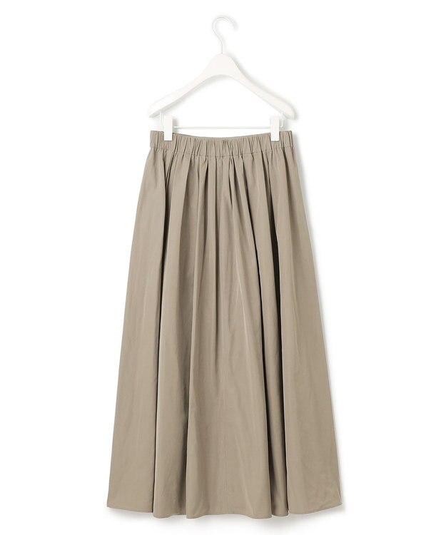 ICB 【洗える】 エステルメモリータフタ ロングスカート ライトモカ系