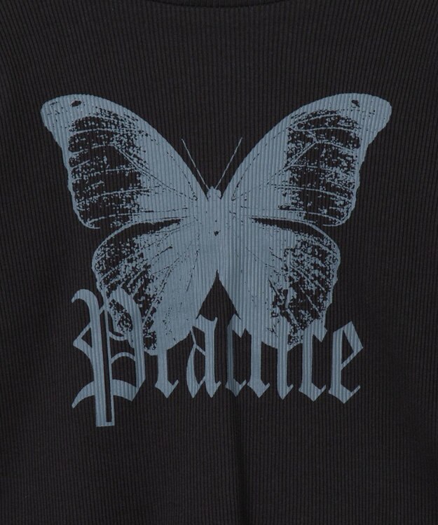 WEGO バタフライプリントロンT ブラック