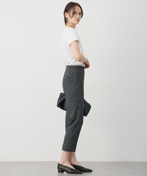 ICB L 【先行予約】ミックスブッチャー クロップドパンツ ブラック×オフホワイト