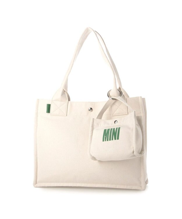 UNBILLION カシュカシュ cachecache / フロッキーポーチ付きキャンバストート アイボリー