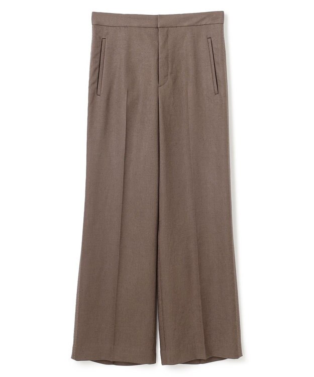 BEIGE， 【洗える】CAROLE / リネンライクフルレングスワイドパンツ Mocha
