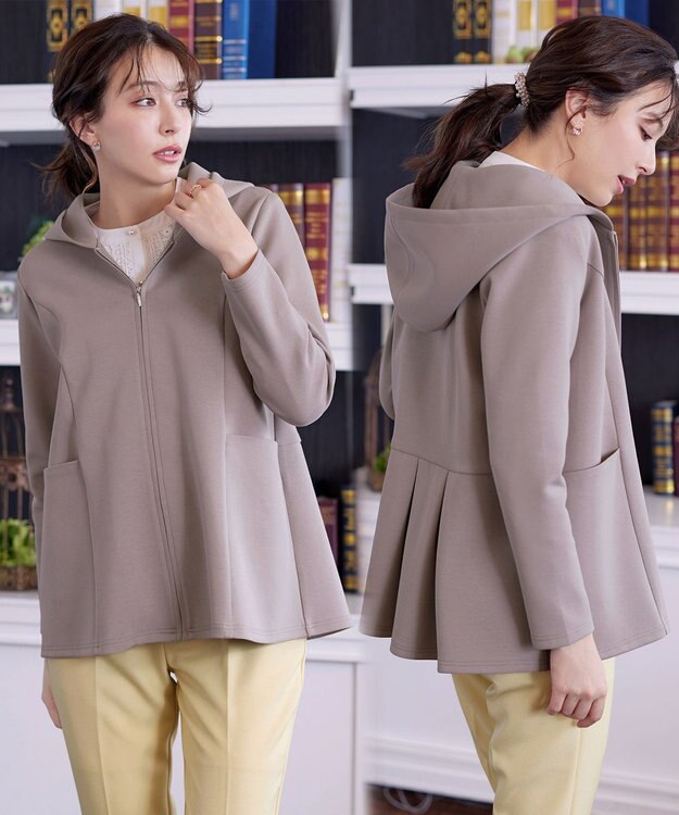 Tiaclasse L 【洗える】ソフトダンボールバックフレアフーディー モカ