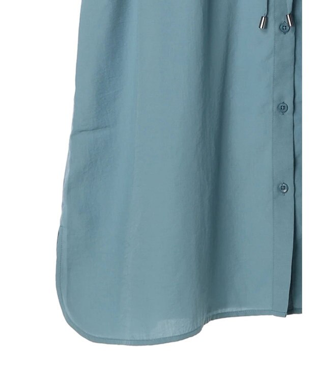 Green Parks ミディ丈ドロストシャツワンピース Blue