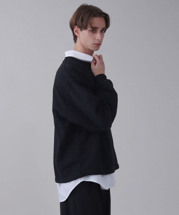 WEGO 【ユニセックス着用ITEM】ショートドロストワンポイント刺繍プルオーバー ブラック