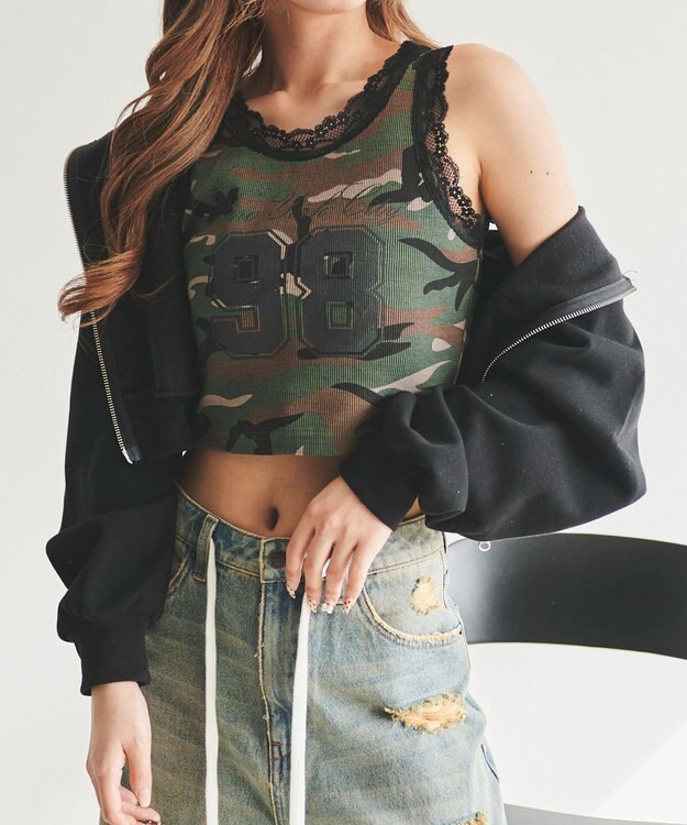 WEGO グラフィックレースタンク 柄1