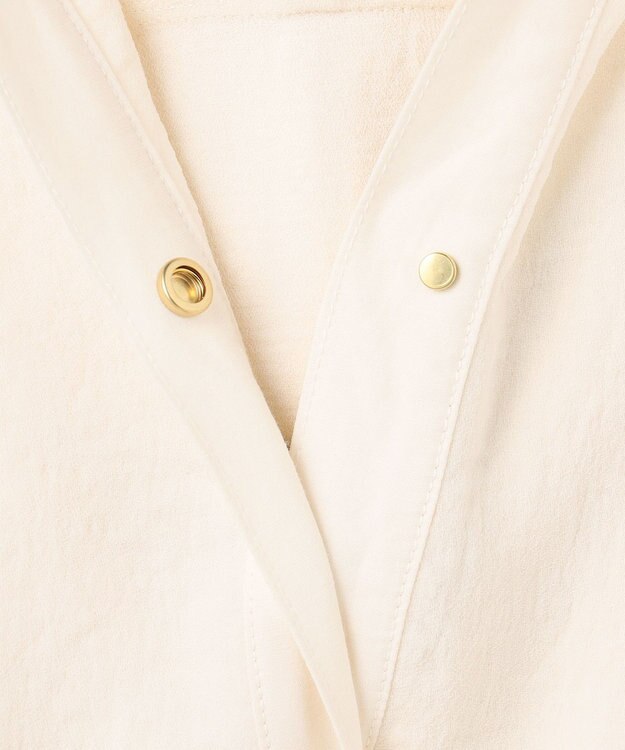 BEIGE， 【洗える】POMONA / Vネックフード付プルオーバー Ecru