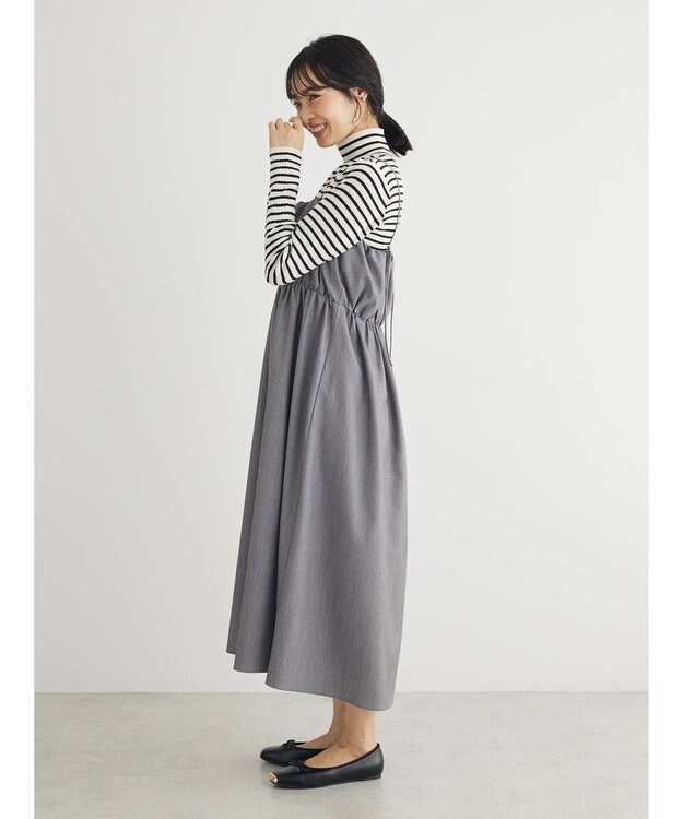 Green Parks ・ＥＬＥＮＣＡＲＥ　ＤＵＥ　ギャザーキャミワンピース Gray