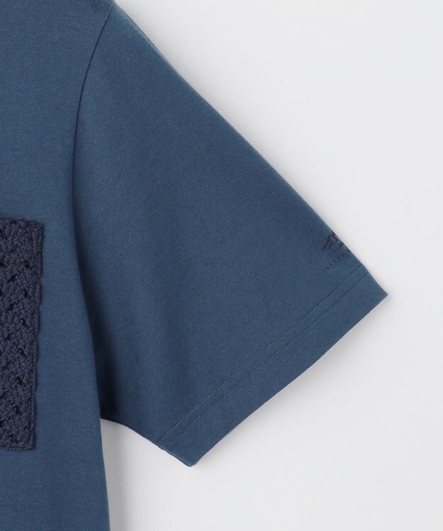 JOSEPH ABBOUD MOUNTAIN 【ゆったり】プレーティング天竺ポケットアウトドア Tシャツ ネイビー系