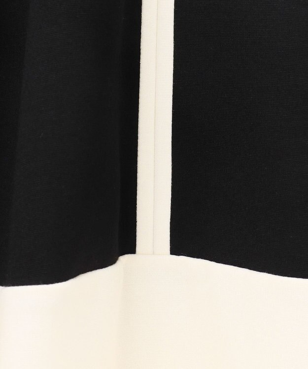 GRACE CONTINENTAL 配色ポンチフレアワンピース ブラック