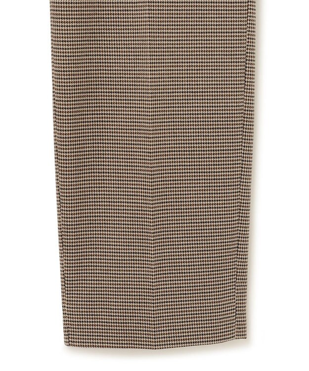 23区 【洗える】チェックストレッチ テーパードパンツ ブラウンチェック