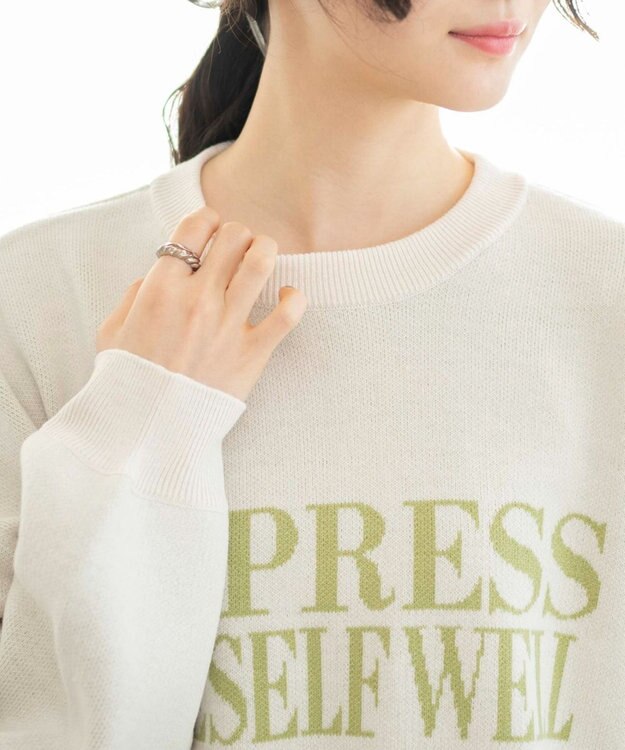 WEGO ジャガードニットプルオーバー ホワイトアイボリー