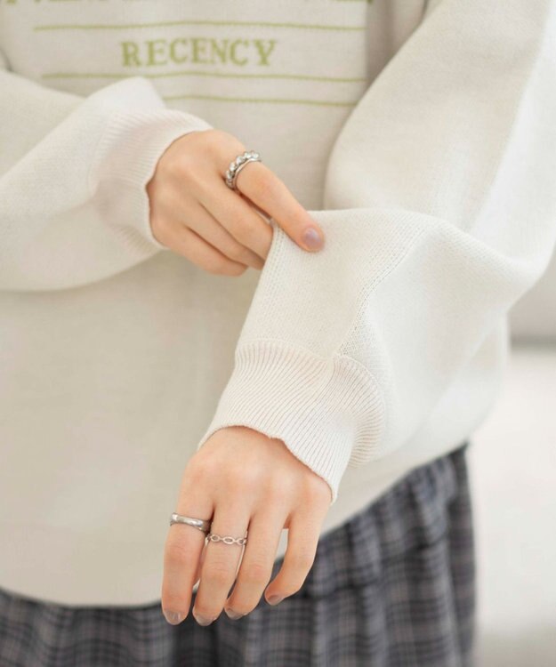 WEGO ジャガードニットプルオーバー ホワイトアイボリー