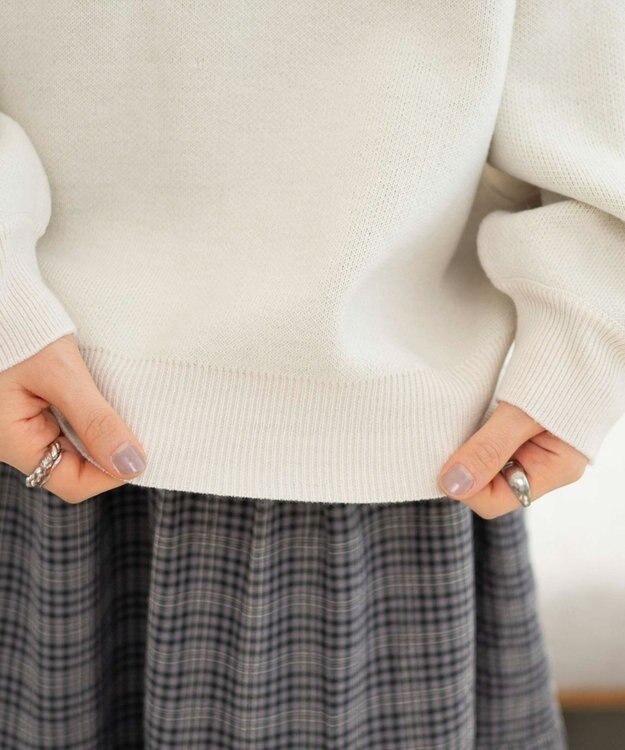 WEGO ジャガードニットプルオーバー ホワイトアイボリー