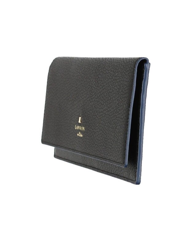 LANVIN en Bleu リム 被せ薄マチ長財布 ブラック