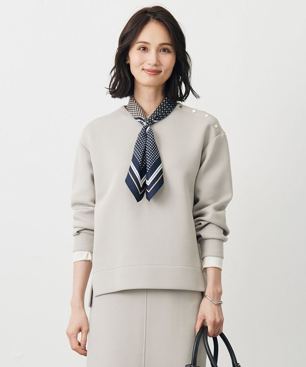 J.PRESS LADIES ダンボールジャージー プルオーバー グレージュ系