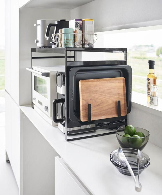 tower スチールパネル付きレンジラック タワー W75 ブラック ブラック