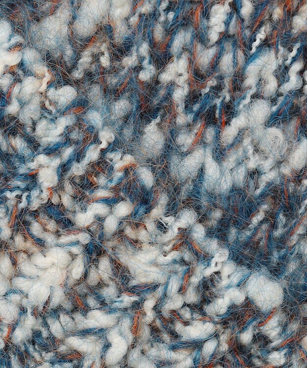 自由区 カラーミックスツイード クロップドニット ブルー系8