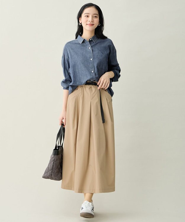 ANY L シアーデニムオーバーシャツ フェードインディゴ