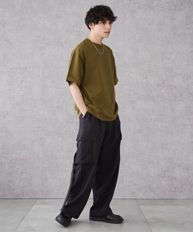 WEGO 【ユニセックス着用アイテム/綿100%/SMLXLサイズ展開】シルキーリッチヘビーコットンT カーキ