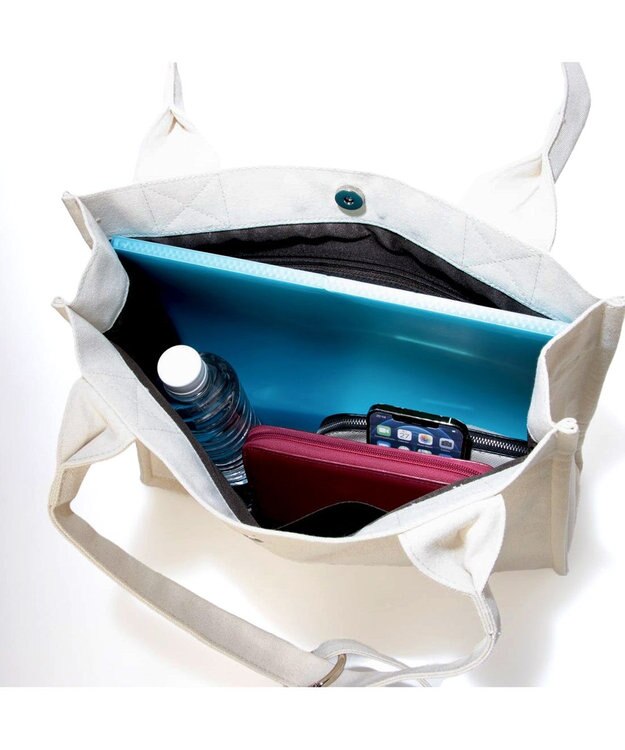 UNBILLION カシュカシュ cachecache / フロッキーポーチ付きキャンバストート アイボリー