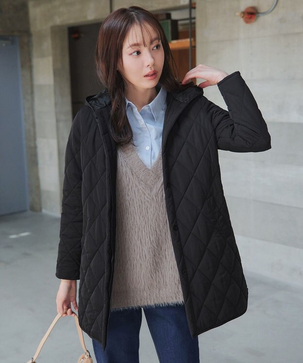 Tiaclasse 【安田美沙子さん着用・新色追加】中綿キルティングコート ブラック