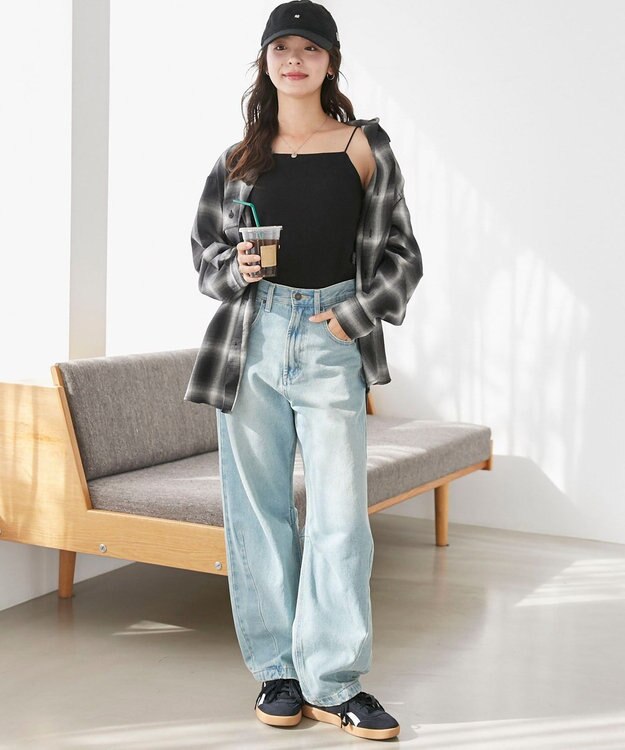 WEGO 【カップ付きインナー】なちゅ盛れカップインキャミ ブラック