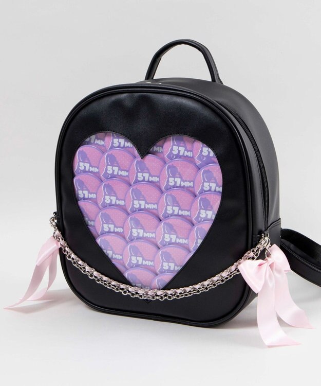 WEGO 【痛バ＆推し活グッズ】ハートウィンドウ痛リュック ブラック