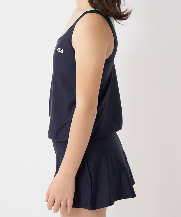OP／FILA 【FILA】キュロットタイプのワンピーススクール水着 ネイビー×サックス
