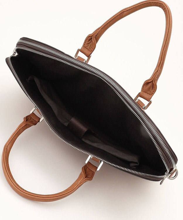 UNBILLION Otias アンティーク仕上げ合皮ブリーフバッグ キャメル