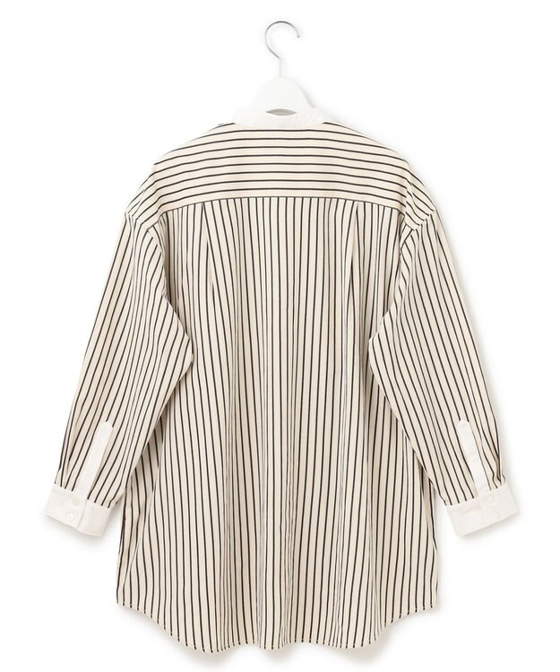 J.PRESS YORK STREET 【WOMEN】コットンタイプライター バンドカラーブラウス ブラック系1