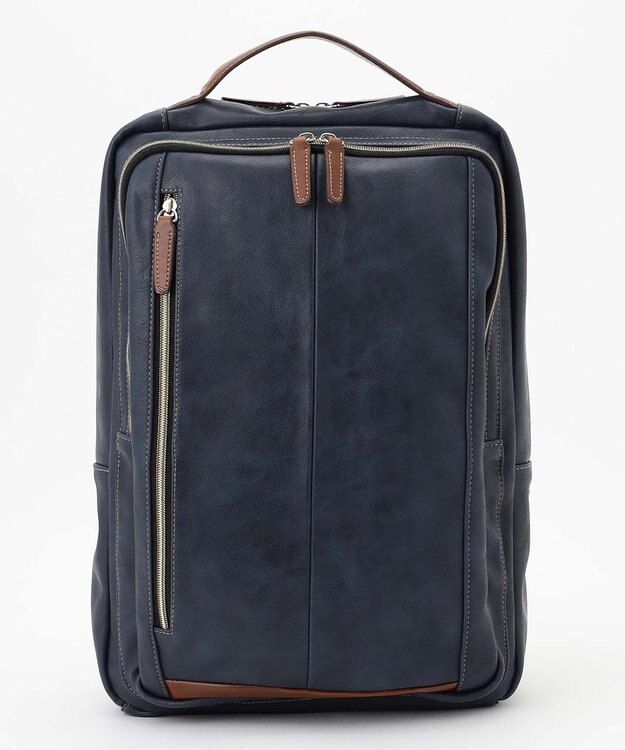 UNBILLION Otias アンティーク仕上げタイプ合皮スクエアバックパック ブルー