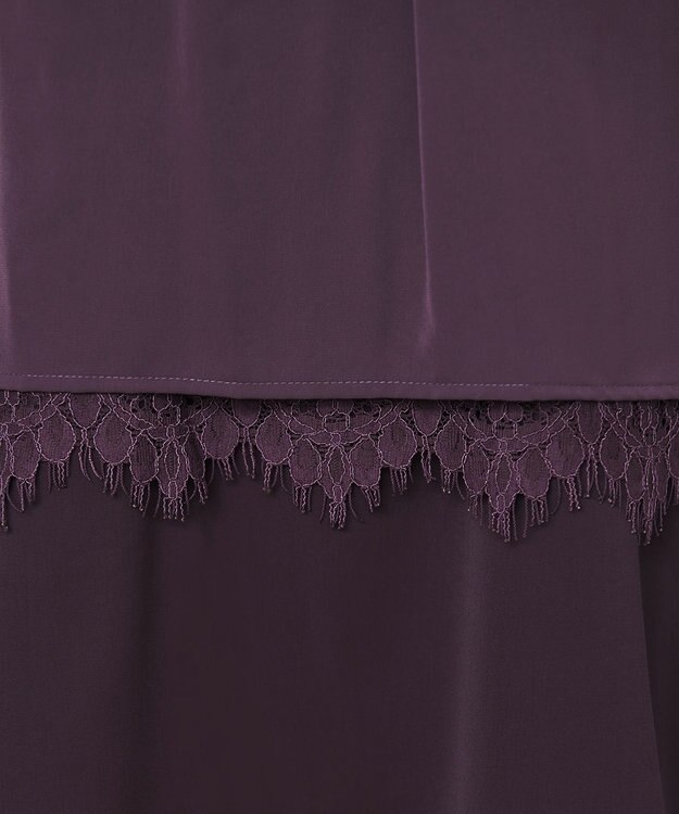 Tiaclasse 【洗える】レースコンビチュニックブラウス パープル