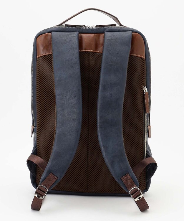 UNBILLION Otias アンティーク仕上げタイプ合皮スクエアバックパック ブルー