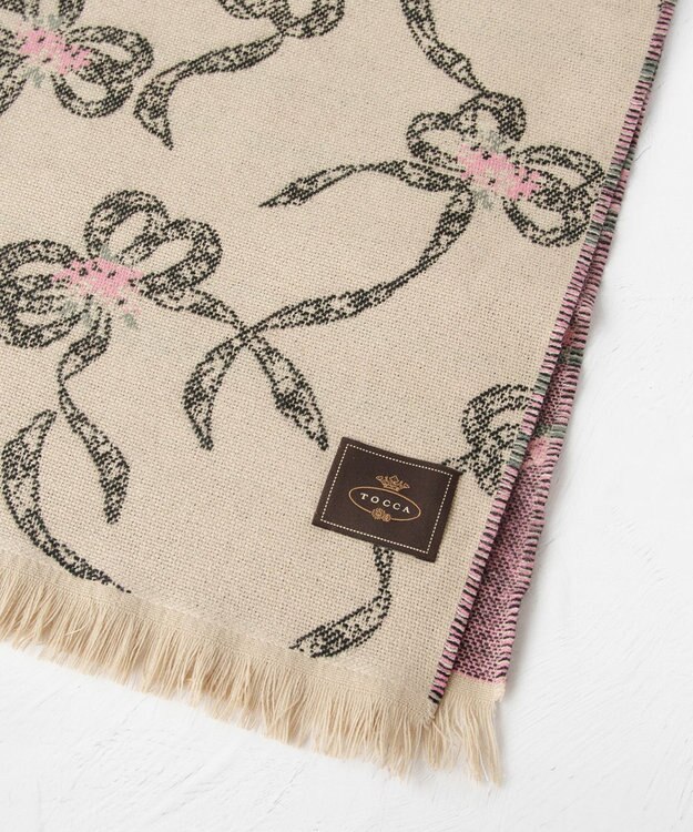 TOCCA 【フランス製】SHAKE RIBBON JAQUARD STOLE  ストール ベージュ系