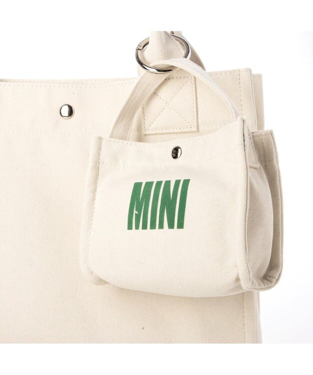 UNBILLION カシュカシュ cachecache / フロッキーポーチ付きキャンバストート アイボリー