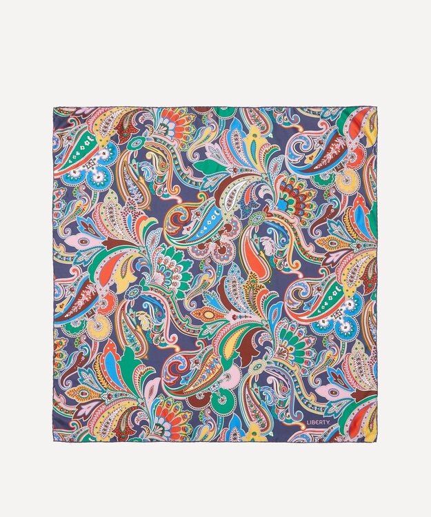 LIBERTY. ペイズリー ファンファーレ ジャカード シルクスカーフ 90 マルチカラー