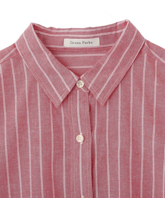 Green Parks 綿麻混シャツ Red