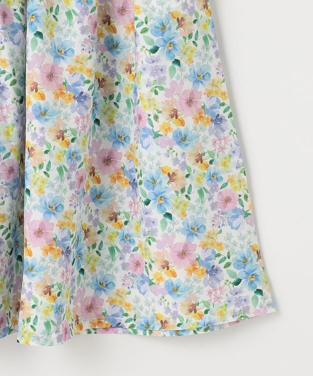 ANY KIDS オンオフショルダー ガーリー ワンピース ホワイト系花柄