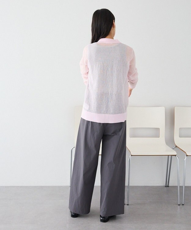 CRAFT STANDARD BOUTIQUE シアージョーゼットニットカーディガン Light Pink