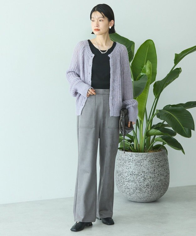 AMERICAN HOLIC 【2WAY】モヘヤ風甘編みカーディガン Lavender