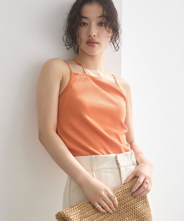 WEGO 【ANGIE VINTAGE/SMLサイズ展開】ストラップカップ付きベアキャミソール オレンジ