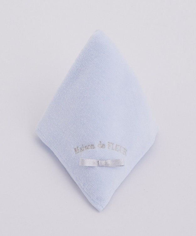 Maison de FLEUR ラメリボンタオルハンカチ Light Blue