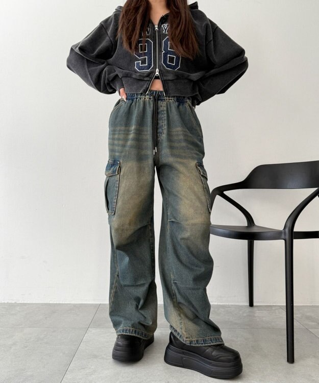 WEGO ボリュームレースアップ厚底スニーカー ブラックその他