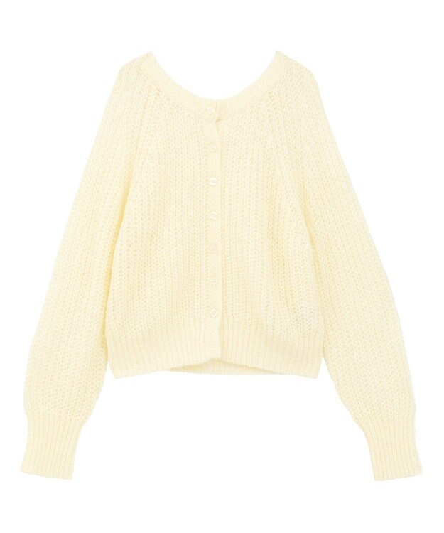 AMERICAN HOLIC 【2WAY】モヘヤ風甘編みカーディガン Ivory