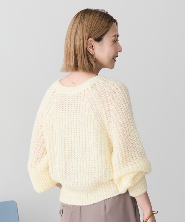 AMERICAN HOLIC 【2WAY】モヘヤ風甘編みカーディガン Ivory