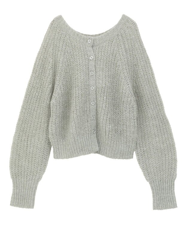 AMERICAN HOLIC 【2WAY】モヘヤ風甘編みカーディガン Gray