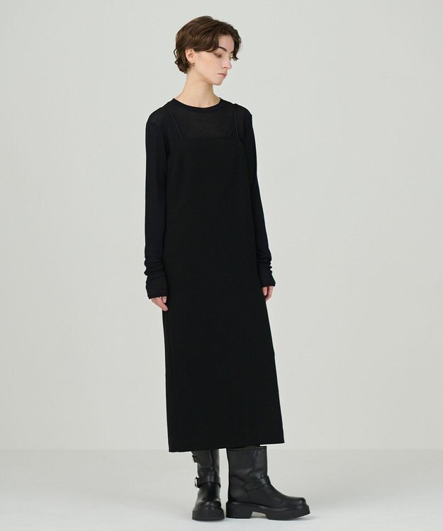 GRACE CONTINENTAL ストレートキャミワンピース ブラック