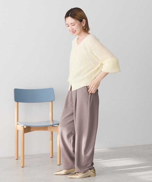 AMERICAN HOLIC 【2WAY】モヘヤ風甘編みカーディガン Ivory