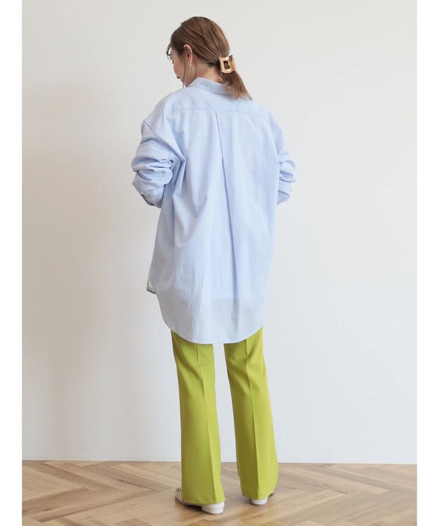 AMERICAN HOLIC ＵＶカット加工バックタックシャツチュニック Stripe Green