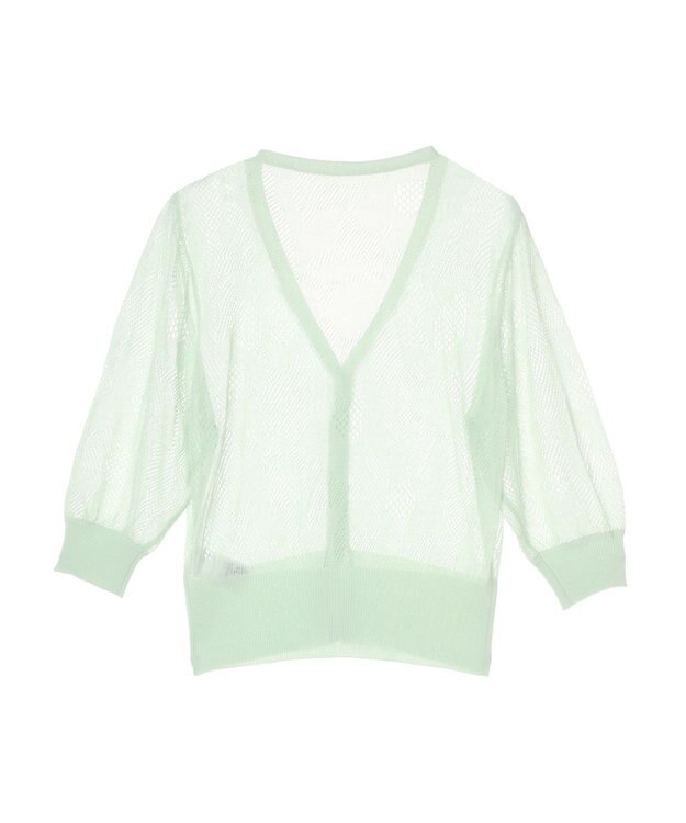 earth music&ecology 花柄シアーカーディガン Mint